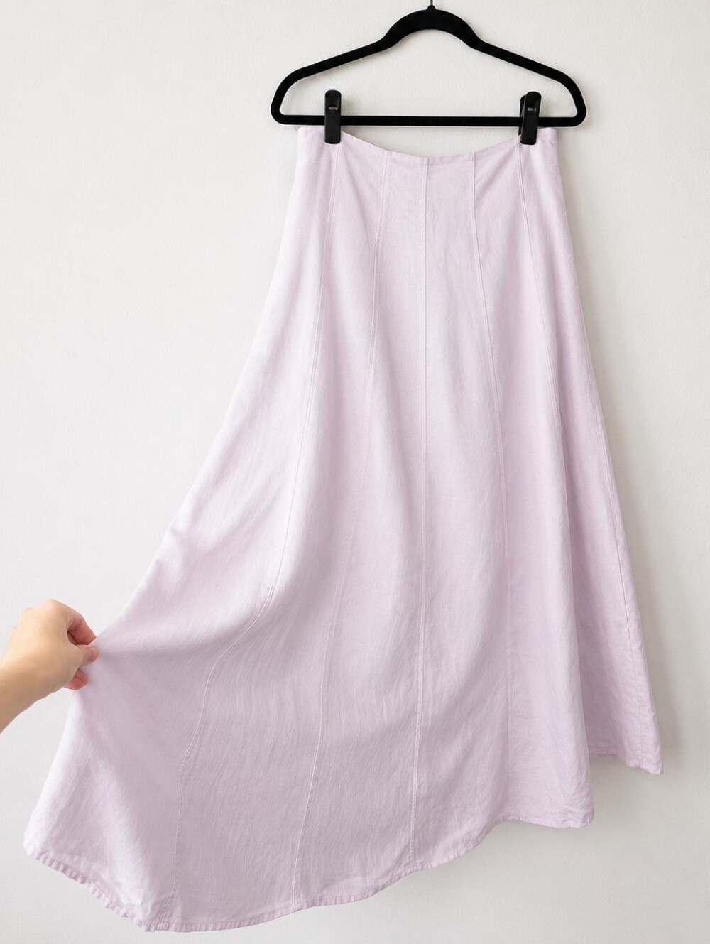 Sundays by WeAreSundays Lilac Linen Blend A Line Maxi Skirt Cottagecore S